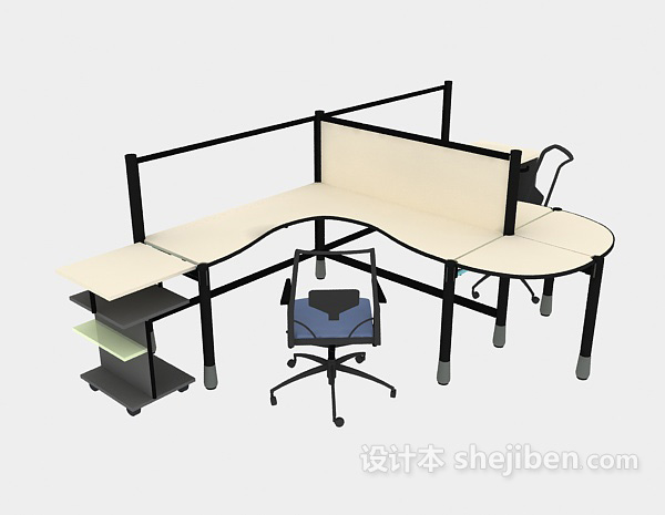 办公桌椅3d模型下载