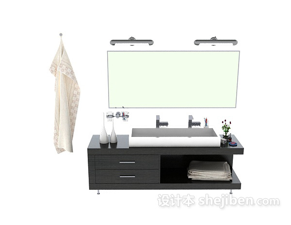 洗手盆镜前灯3d模型下载