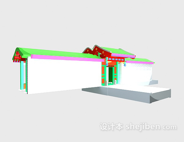 古建大门3d模型下载