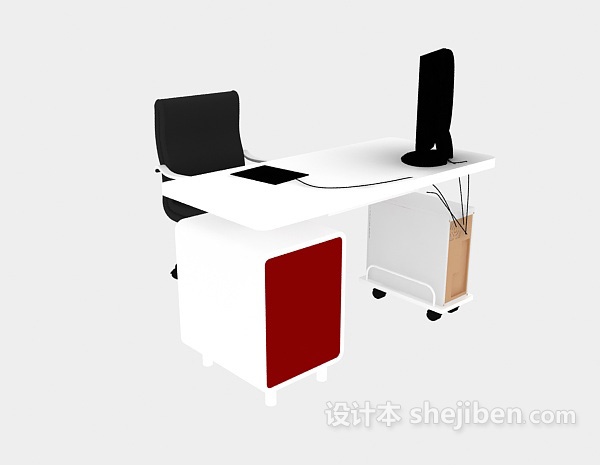 电脑书桌3d模型下载