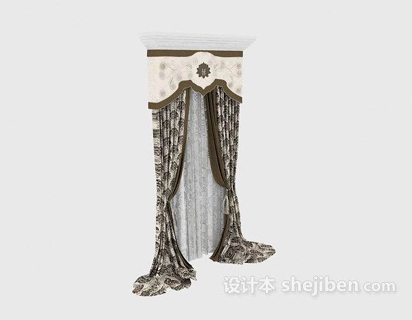 窗帘图片3d模型下载