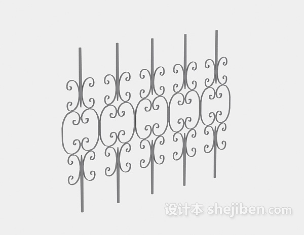 铁艺铁花3d模型下载