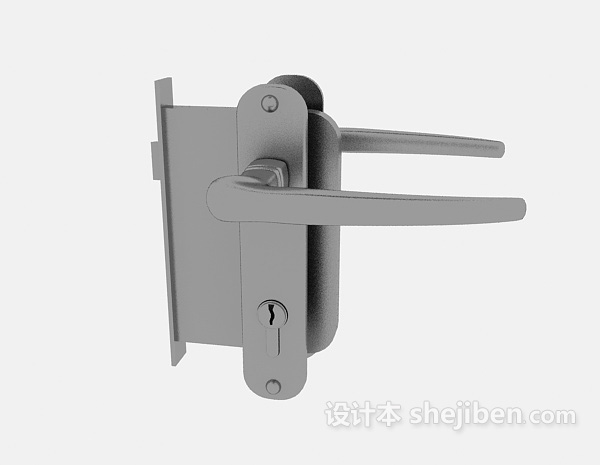 不锈钢门把手3d模型下载
