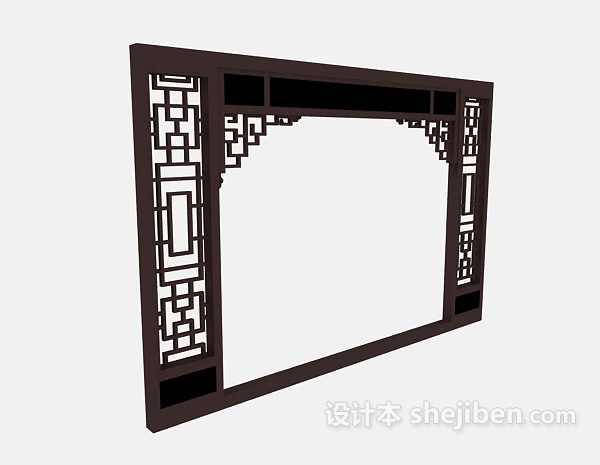 中式垭口3d模型下载