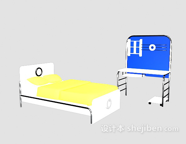 儿童上下铺床3d模型下载