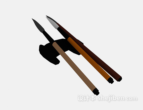 毛笔max3d模型下载