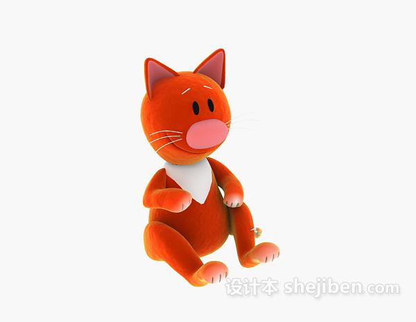 儿童玩具黄猫 3d模型下载