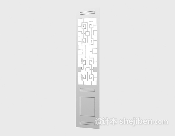 雕花中式门3d模型下载