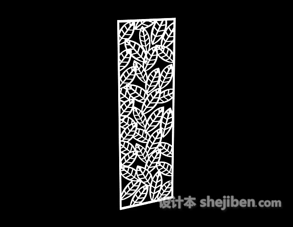 树叶状镂空雕花隔断3d模型下载