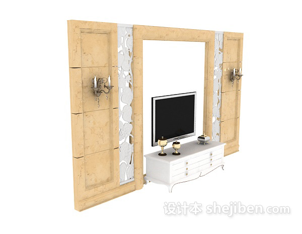 电视柜3d模型下载