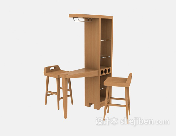 酒柜3d模型下载