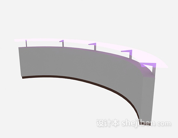 环形接待台3d模型下载