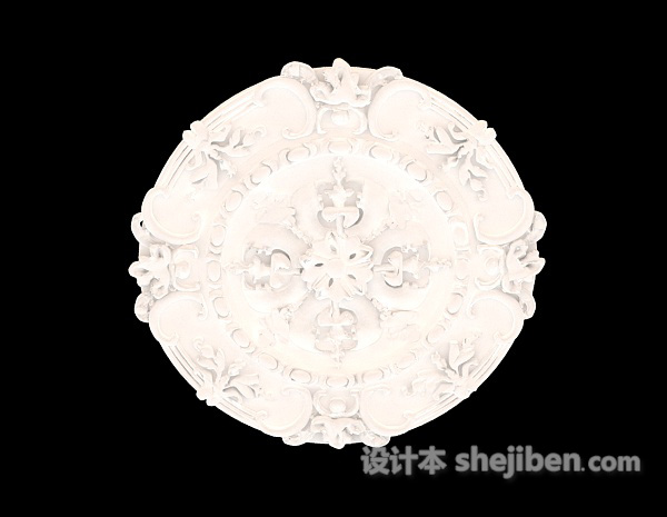 欧式灯盘雕花3d模型下载