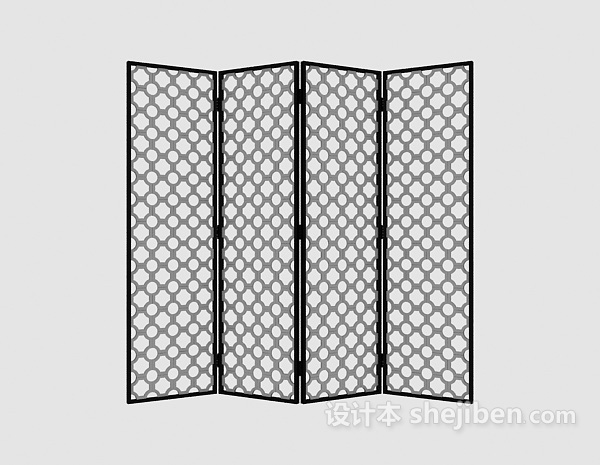 屏风隔断3d模型下载