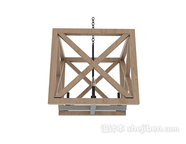 方形吊灯3d模型下载