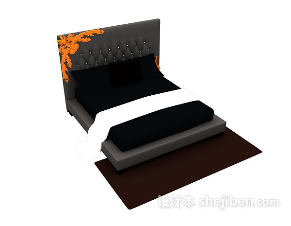 双人床3d模型下载