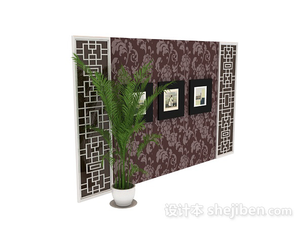 屏风隔断3d模型下载