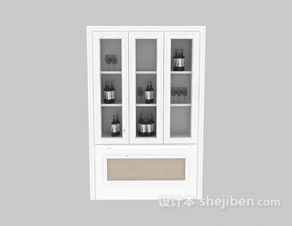 现代酒柜3d模型下载