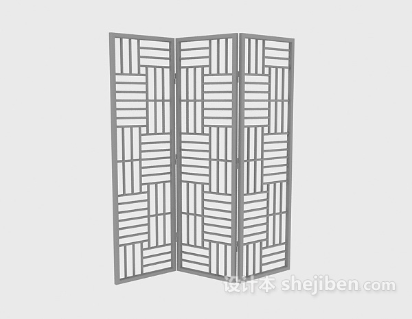 屏风隔断3d模型下载
