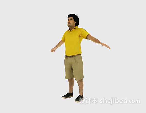 站姿的男人人物3d模型下载
