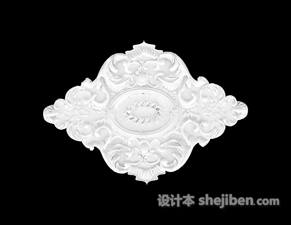 欧式灯盘雕花3d模型下载