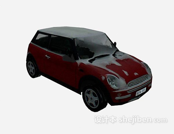 红色汽车 车3d模型下载