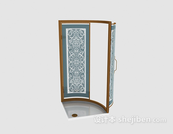 玻璃双开门3d模型下载