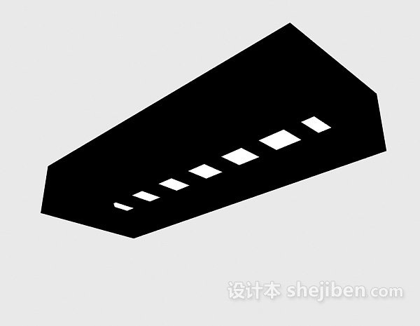 格栅灯3d模型下载