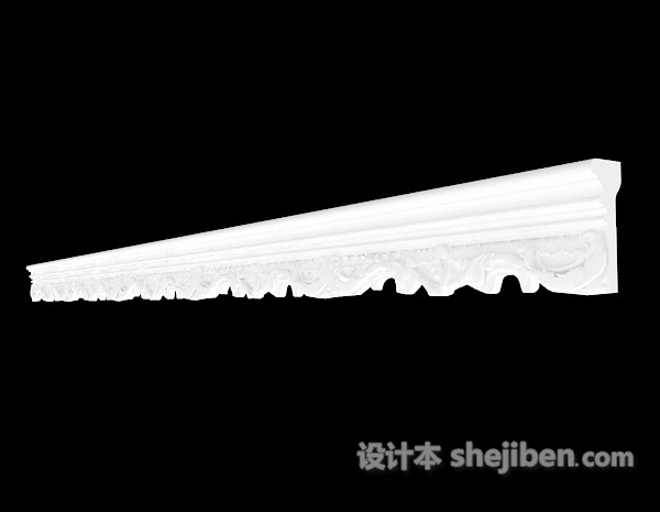 别墅雕刻欧式石膏线构件免费3d模型下载