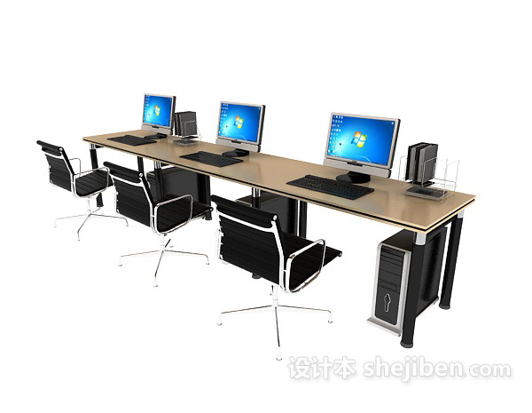 办公桌椅3d模型下载
