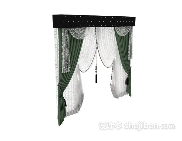 窗帘 3d模型下载