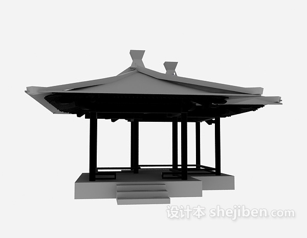 木凉亭3d模型下载