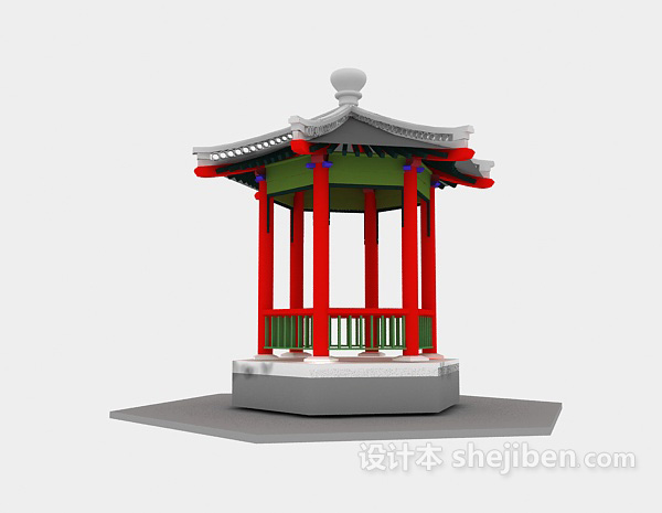 古建亭子3d模型下载