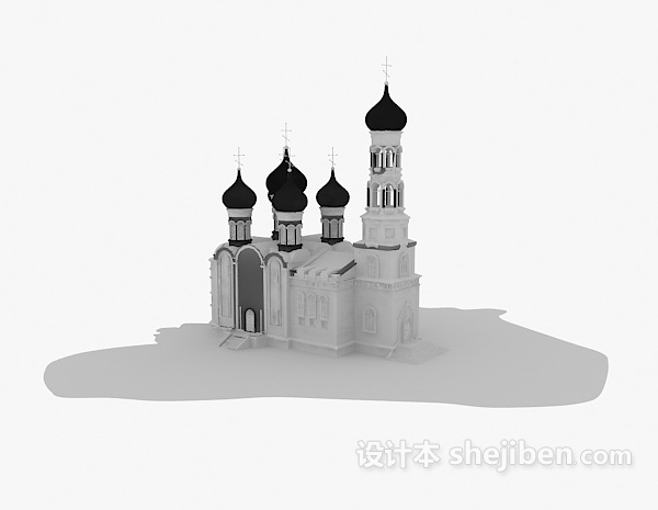 欧式城堡建筑3d模型下载