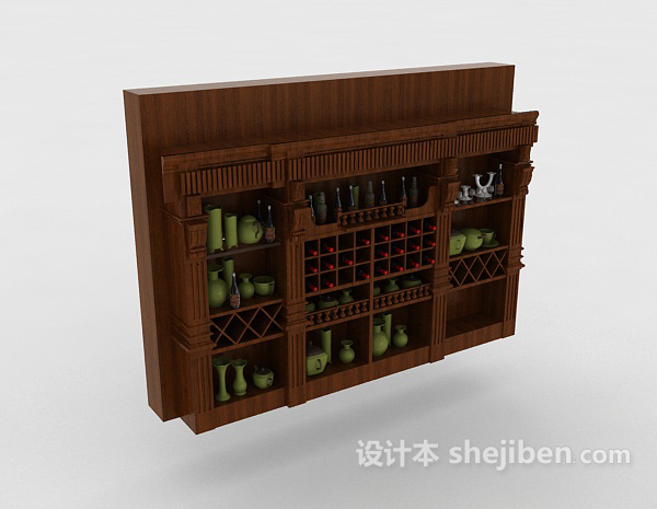 酒窖酒柜3d模型下载