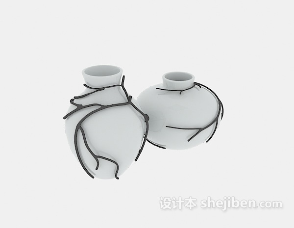 树枝花瓶3d模型下载