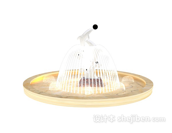 广场喷泉3d模型下载