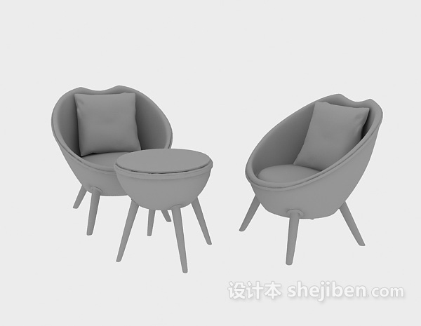 藤桌藤椅3d模型下载