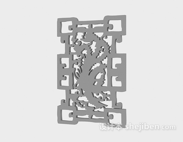 实木雕花3d模型下载