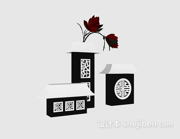 中式元素摆件3d模型下载