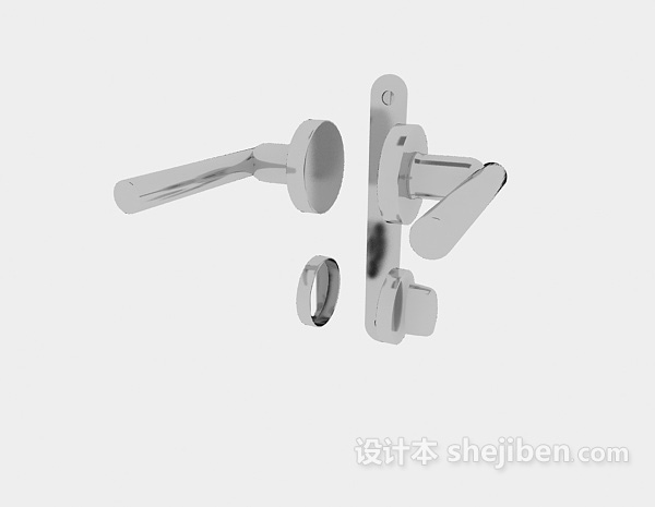 不锈钢门锁3d模型下载