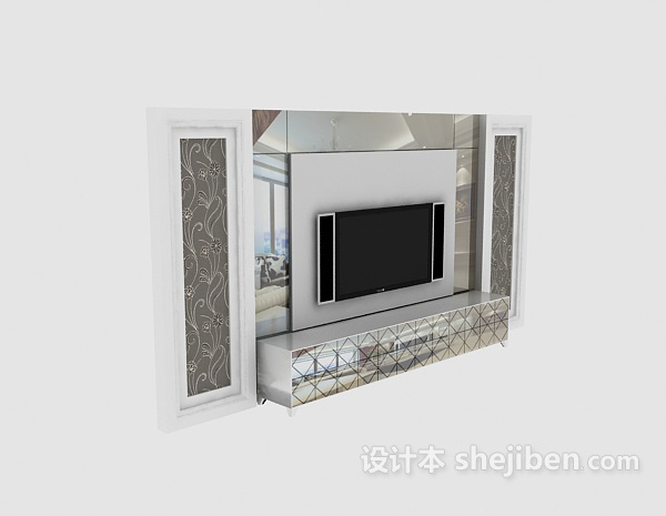 欧式电视柜3d模型下载