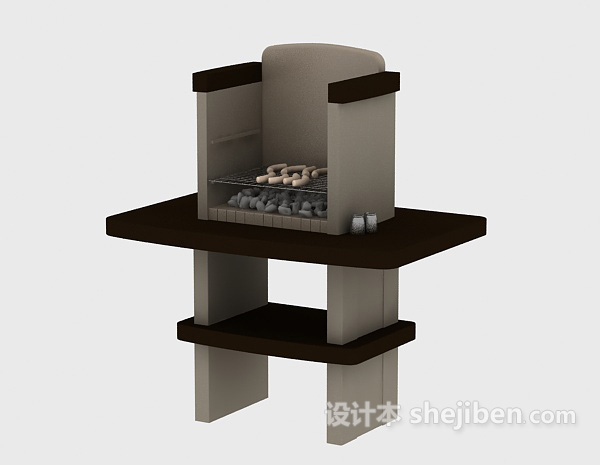 公园设施小品-野炊，烧烤设施2-5套3d模型下载