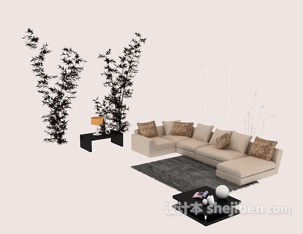 沙发组合3d模型下载