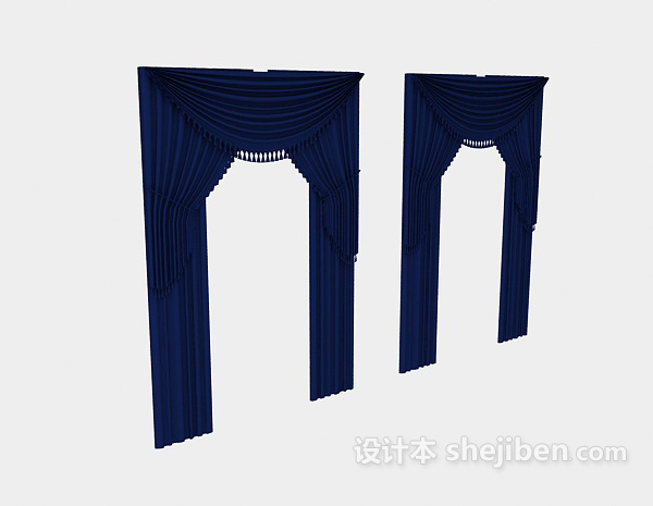 地中海窗帘3d模型下载