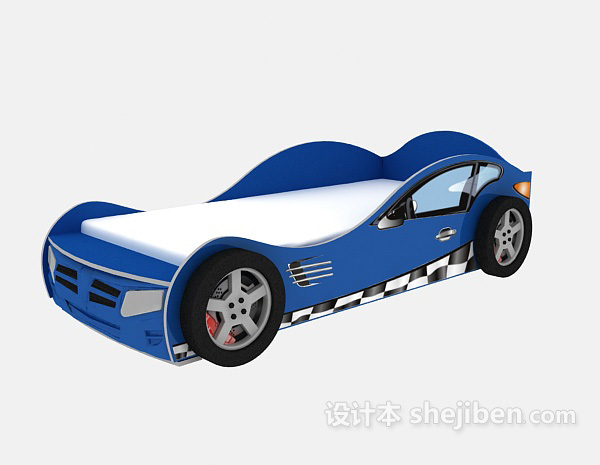 儿童单人床-汽车系列3d模型下载