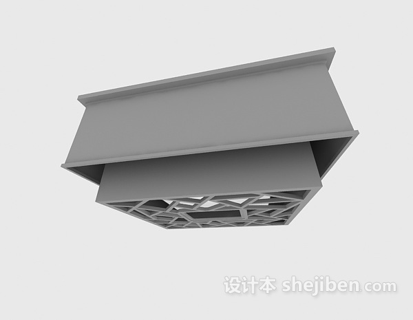 中式吸顶灯3d模型下载