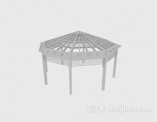 现代亭子3d模型下载