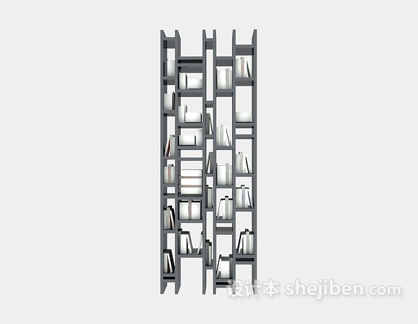 树状书架隔断3d模型下载
