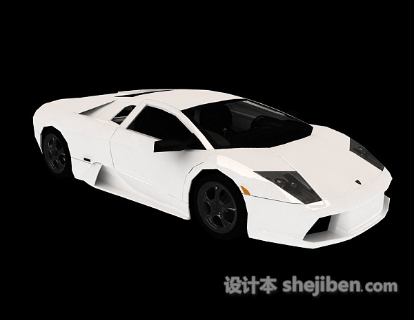 白色跑车车辆3d模型下载